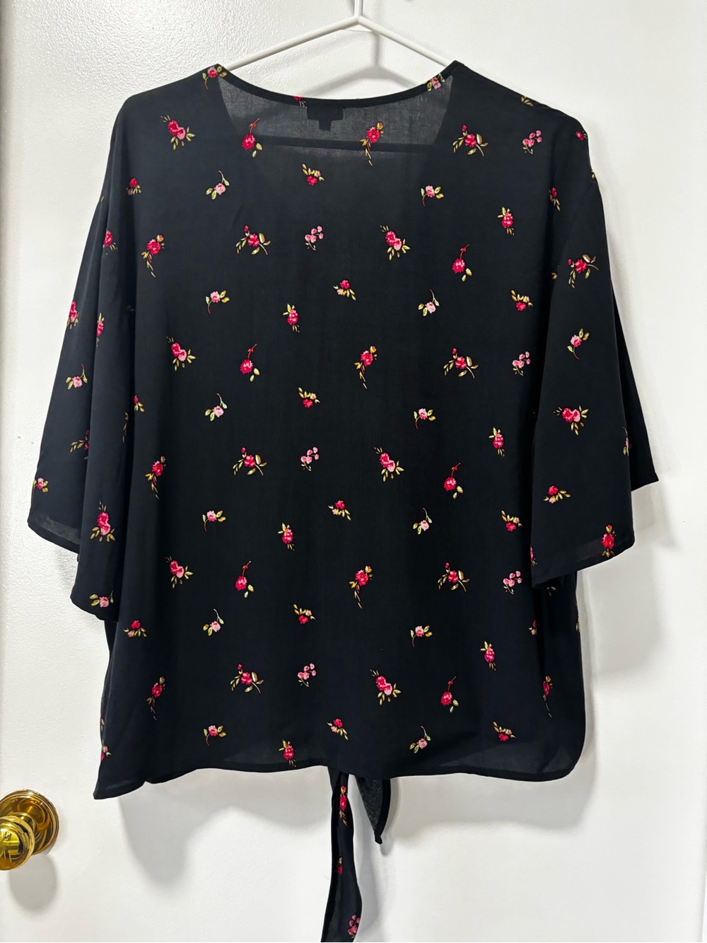 Kismet Black Tie-Front Floral Blouse - Picture 3 of 9